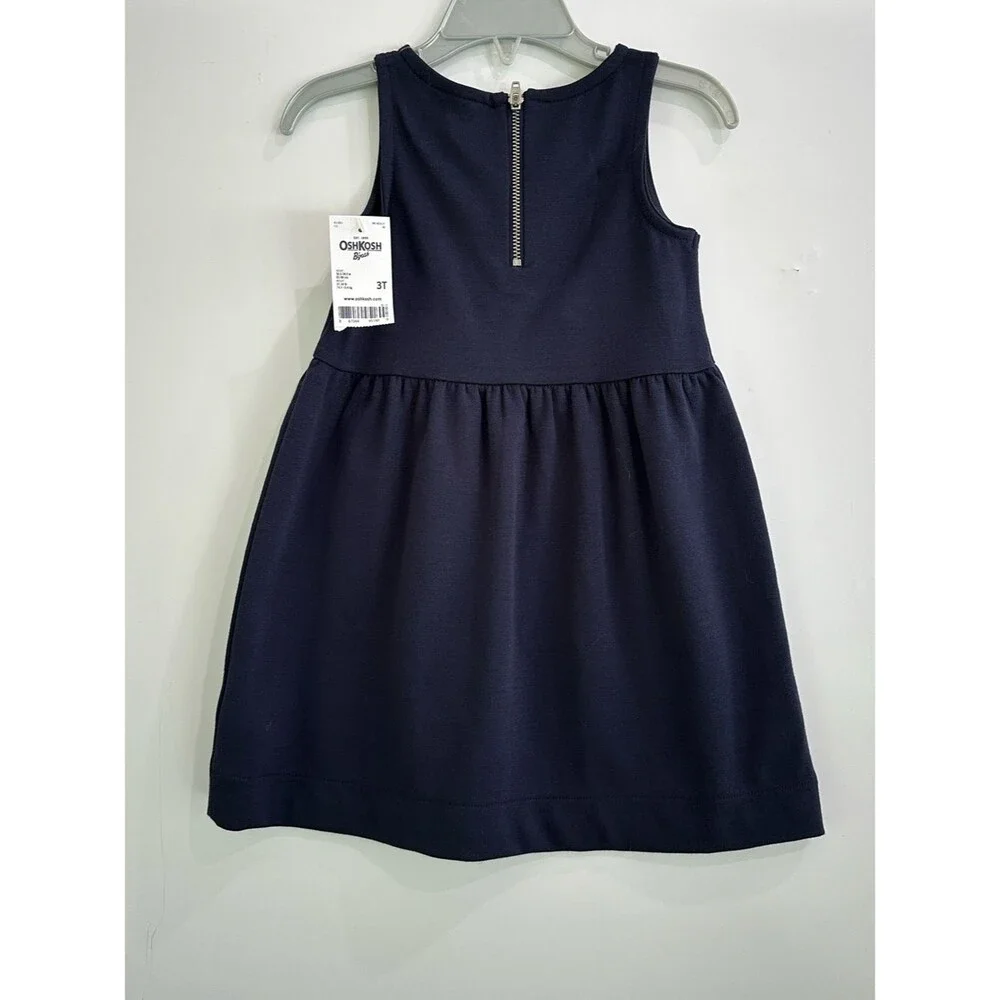 OshKosh B’gosh Sleeveless Dress NEW Size 3T Navy Gold
